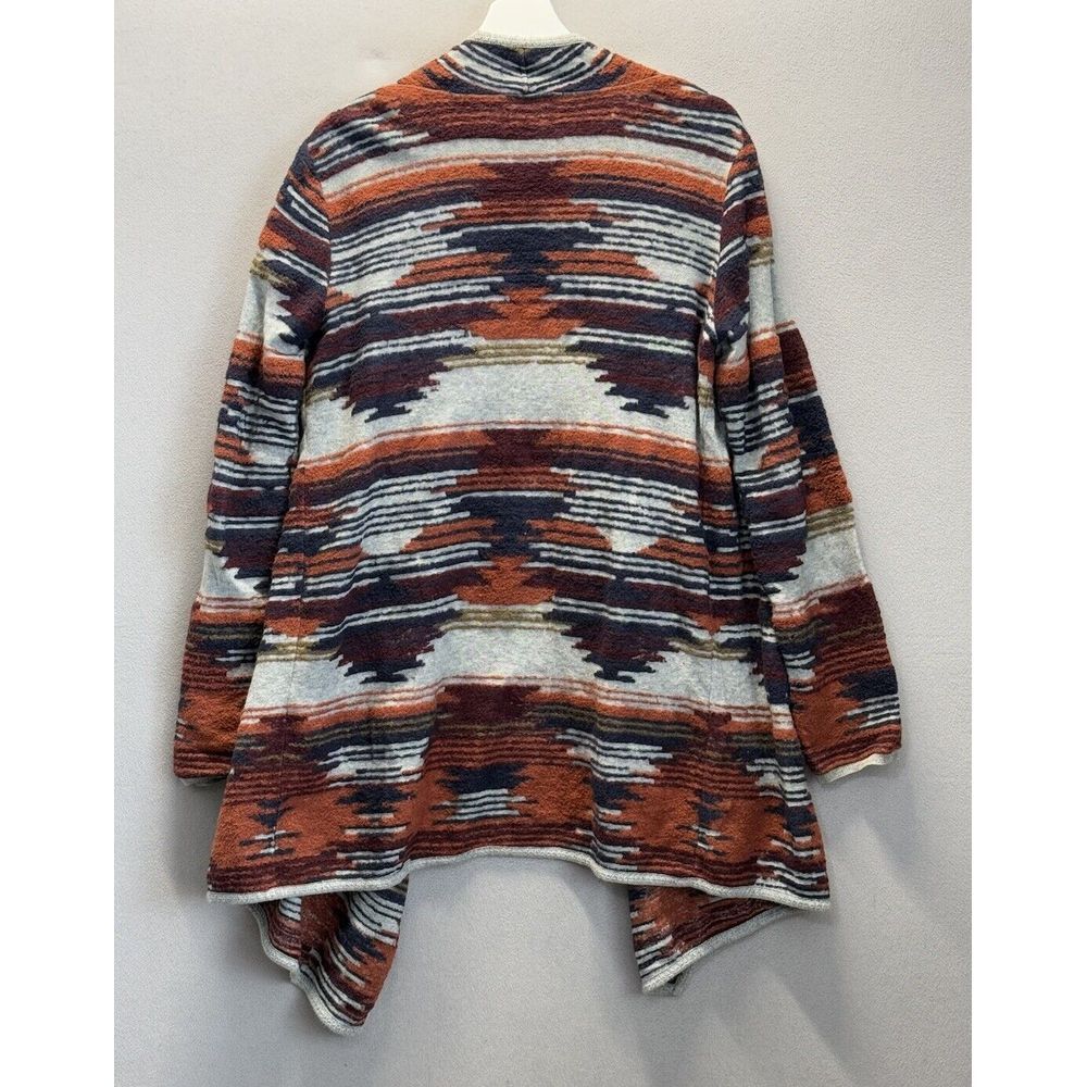 Lucky Brand Aztec Southwestern Cardigan Sweater Women's Sz L Flyaway Open‎ Front - Picture 3 of 8